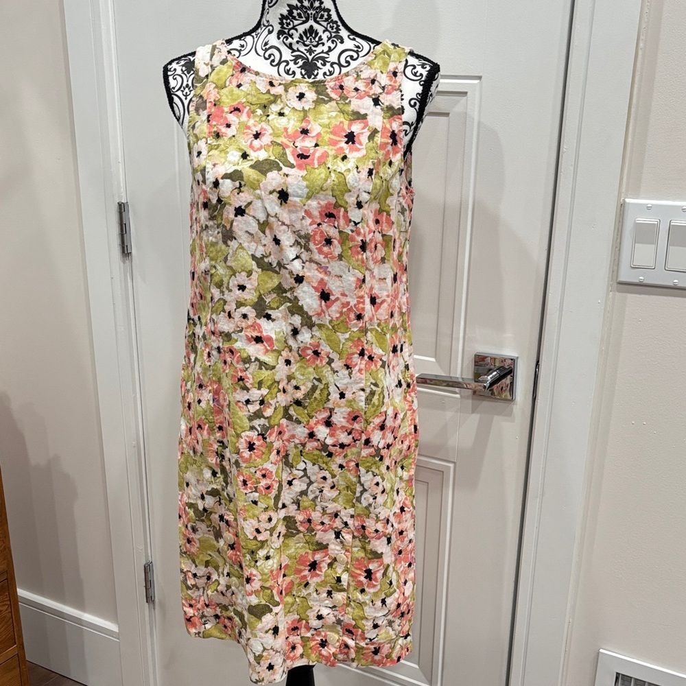 J. Jill Floral Mini Dress - Pink, Green, White